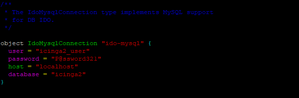 Configure Icinga2 MySQL Module