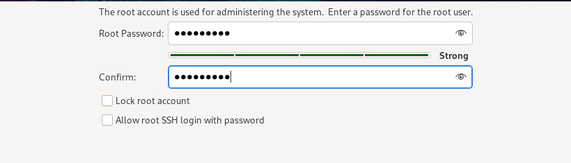 Create Root Password