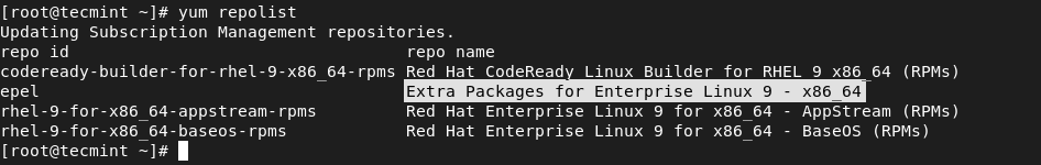 Check EPEL in RHEL 9