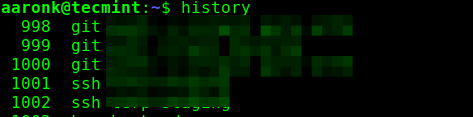Check Linux Commands History