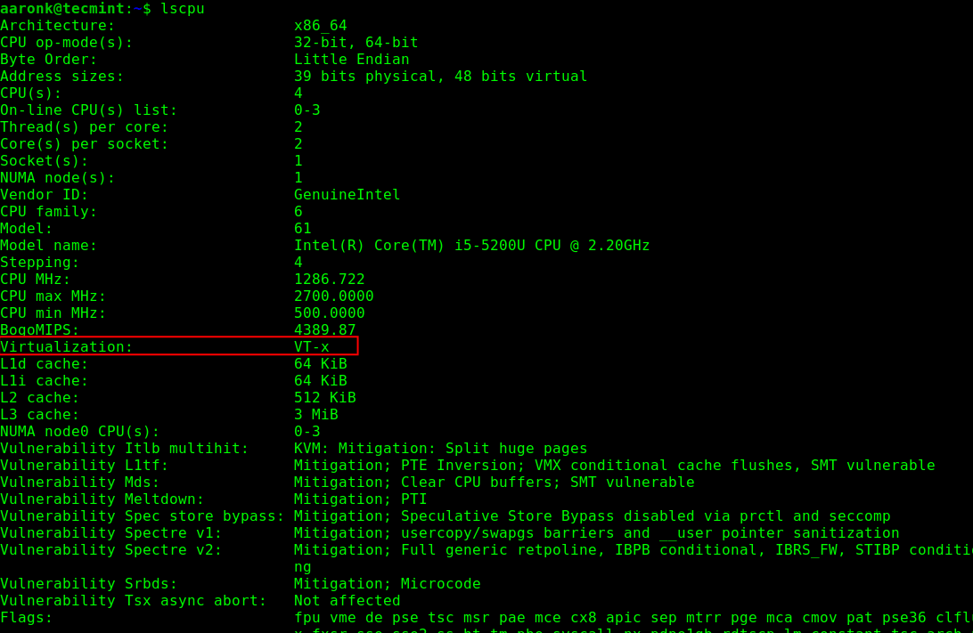 Check Virtualization in Linux