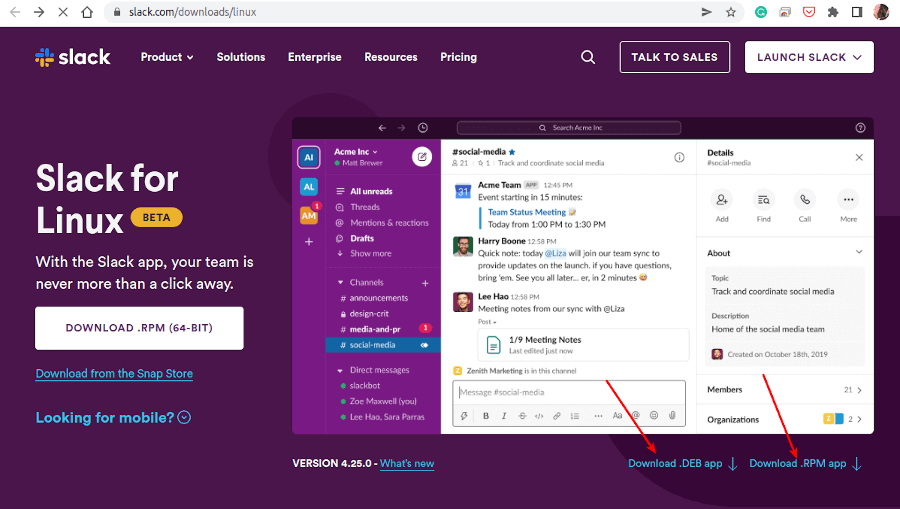 Download Slack for Linux