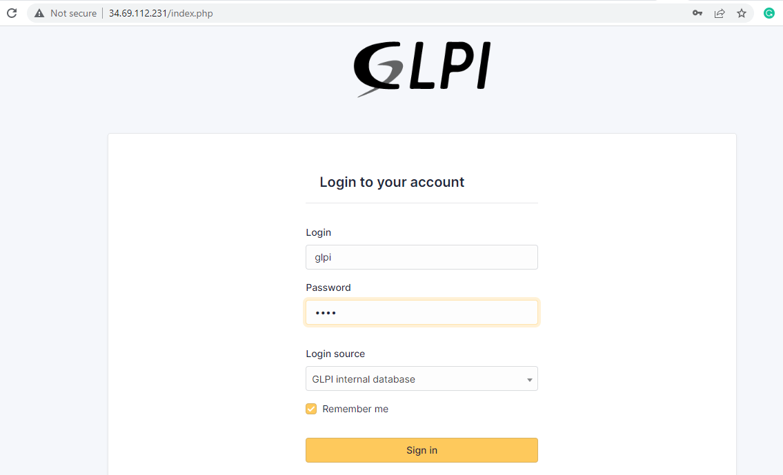 GLPI Login