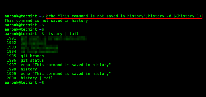 Run Command Without Saving in History