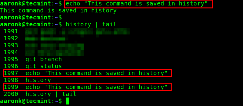 View Linux Commands History