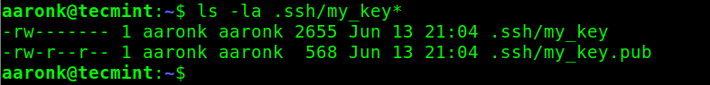 Confirm SSH Key Pair