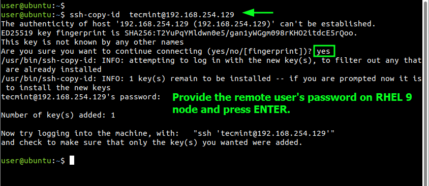 Copy SSH Key to Remote RHEL 9