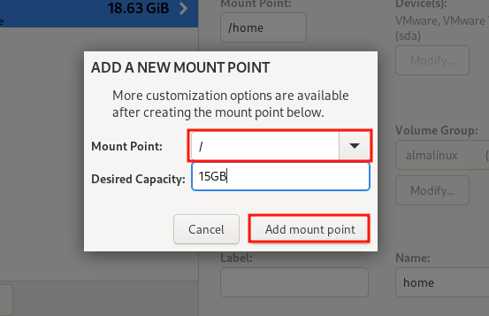 Create Root Partition 