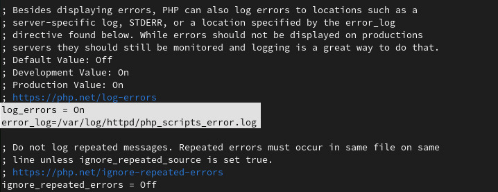 Enable Error Logs in PHP
