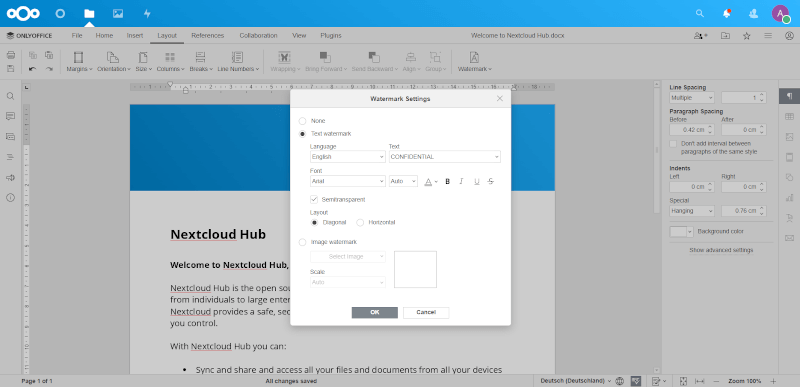 Watermark Documents in Nextcloud