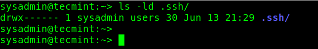 Check Permissions on SSH Directory