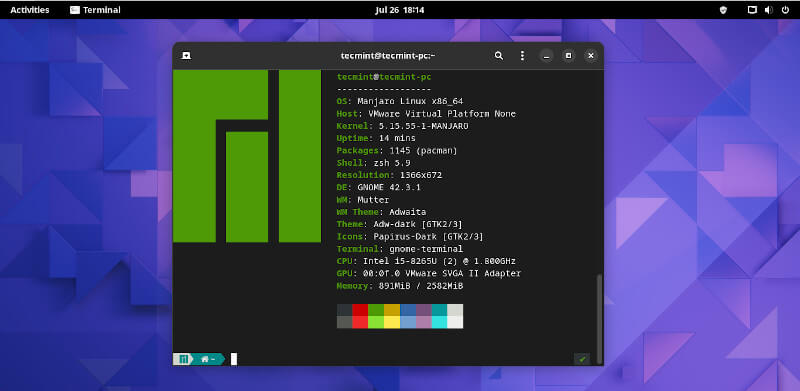 Manjaro GNOME Desktop