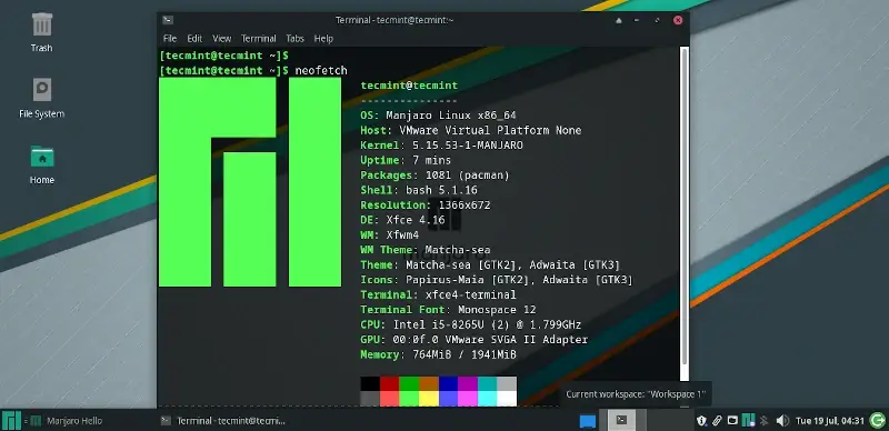 Manjaro XFCE Desktop