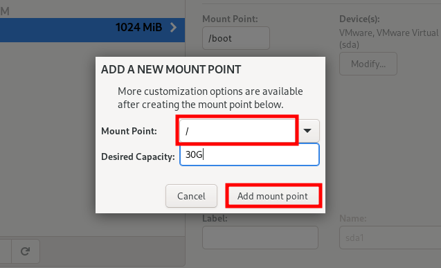 Create Root Partition