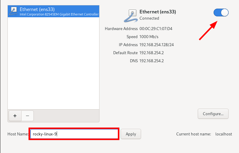 Rocky Linux Hostname