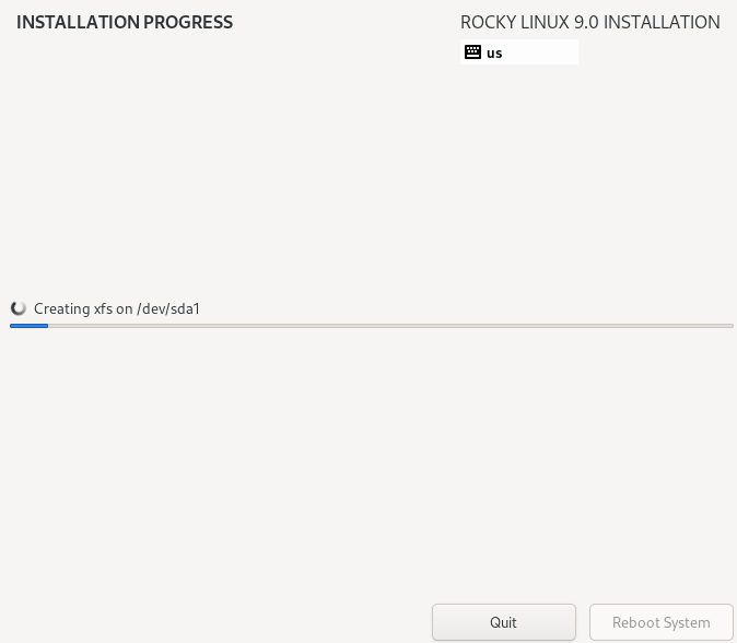 Rocky Linux Installation Progress