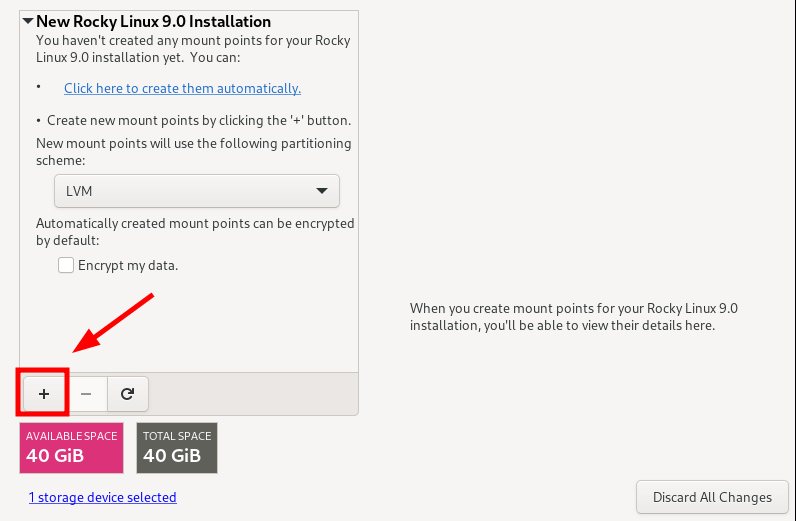 Rocky Linux Manual Partitioning