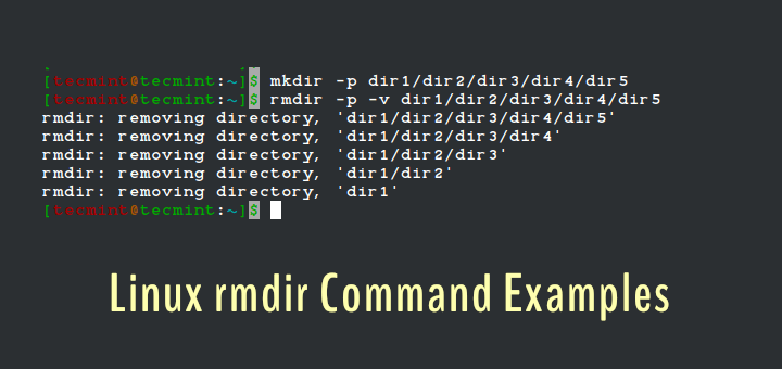 rmdir Command Examples