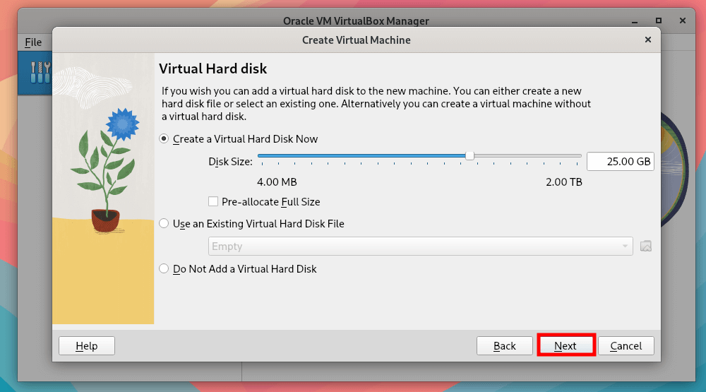 Virtual Machine Hard Disk Settings