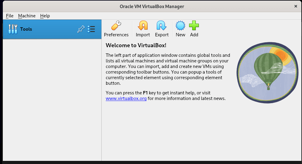 Oracle VM Virtualbox Manager