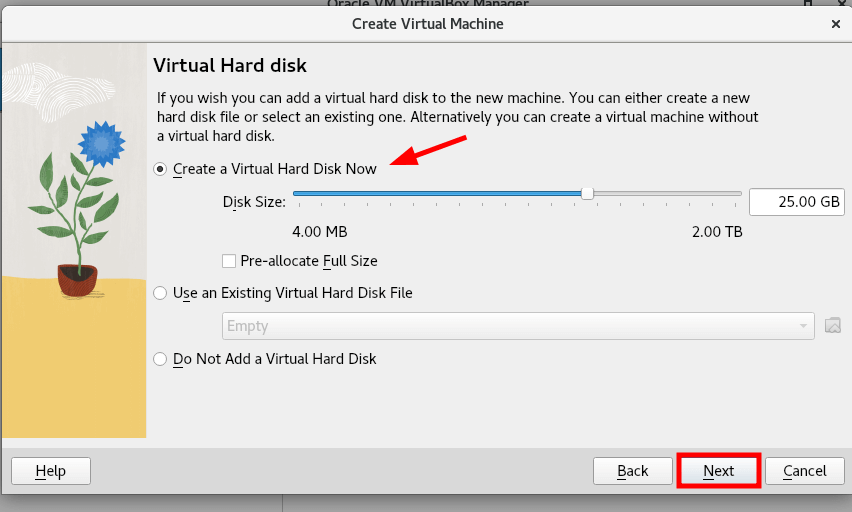 Virtual Machine Hard Disk Settings