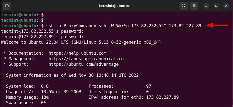 Connect Linux Using ProxyCommand