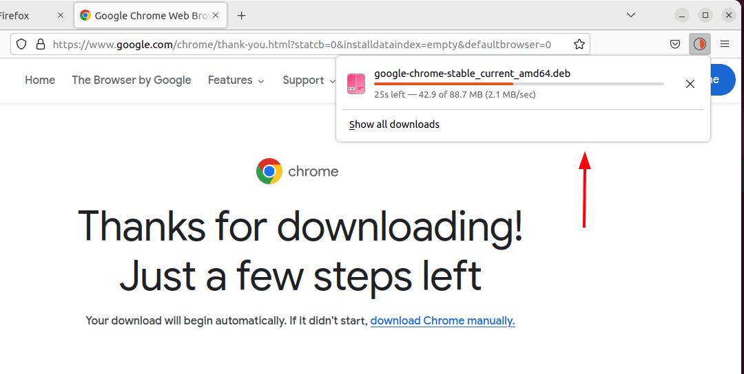 Download Google Chrome in Ubuntu