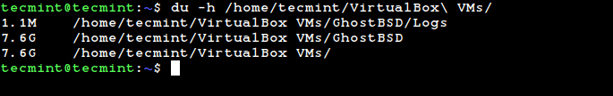 Show Linux Directory File Disk Usage