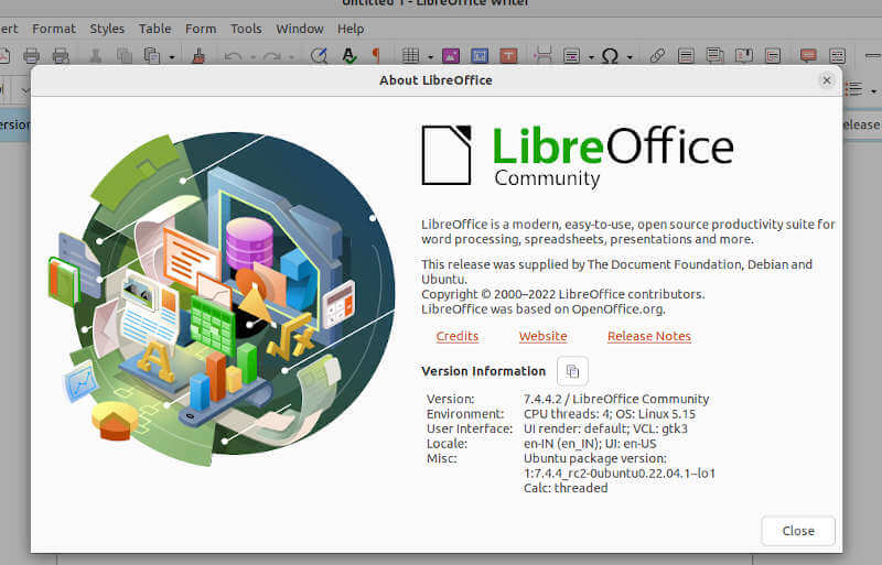 Check LibreOffice Version in Ubuntu