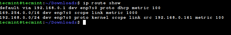 Check Linux Route Table