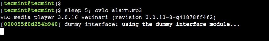 Simulate Alarm Clock with sleep Command