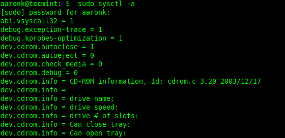 Check Kernel Parameters in Linux