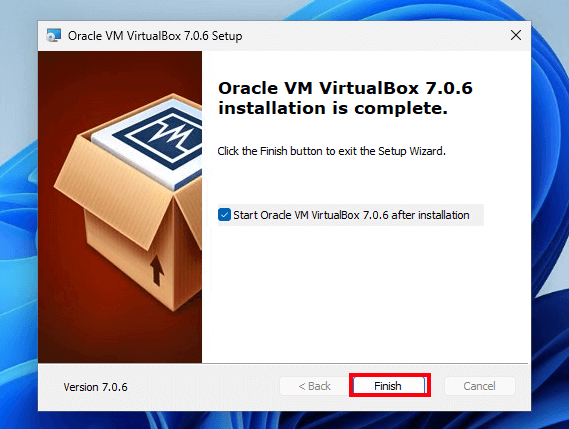 Finish VirtualBox Installation