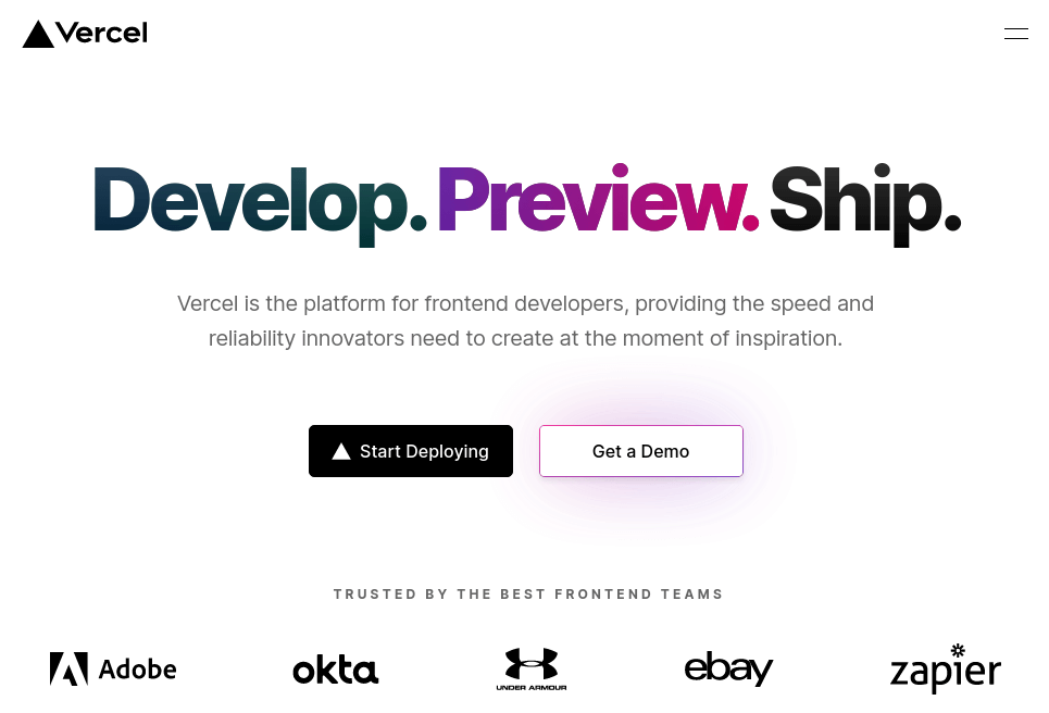Vercel - Develop, Preview and Ship