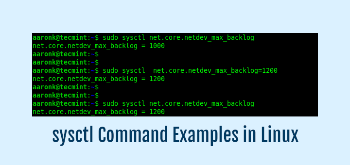 sysctl Command Examples in Linux