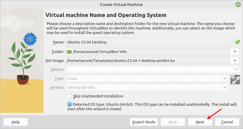 Create New VM in VirtualBox