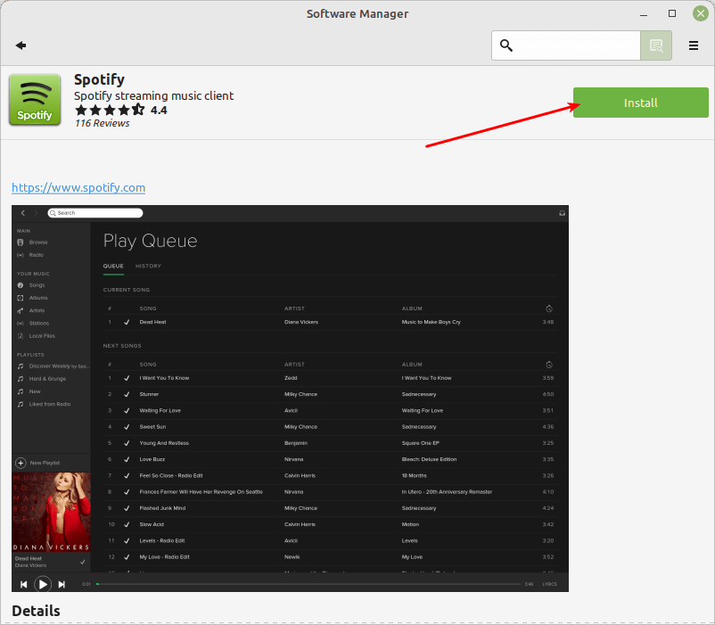 Install Spotify via Software Manager