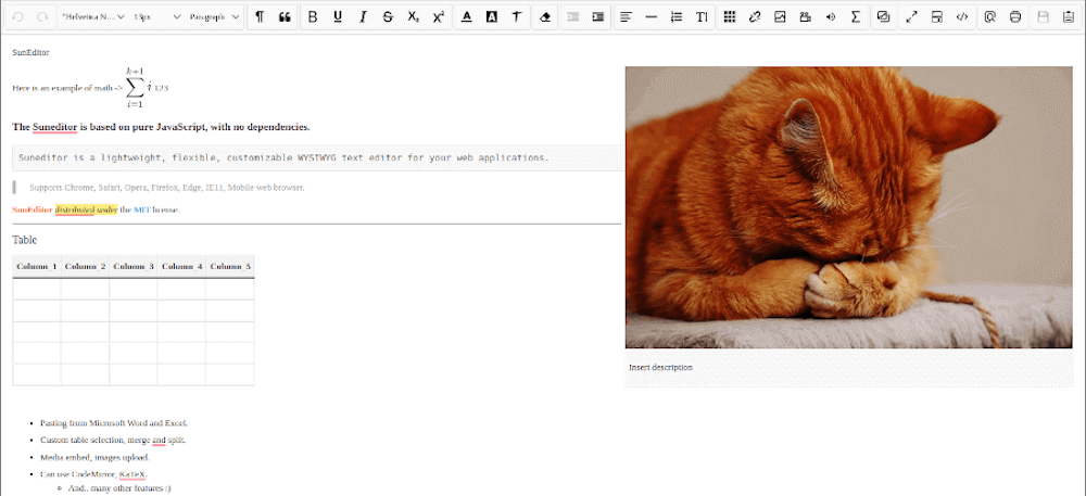 SunEditor - Customizable Editor for Web Apps