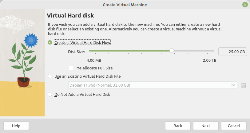 VM Hard Disk Settings