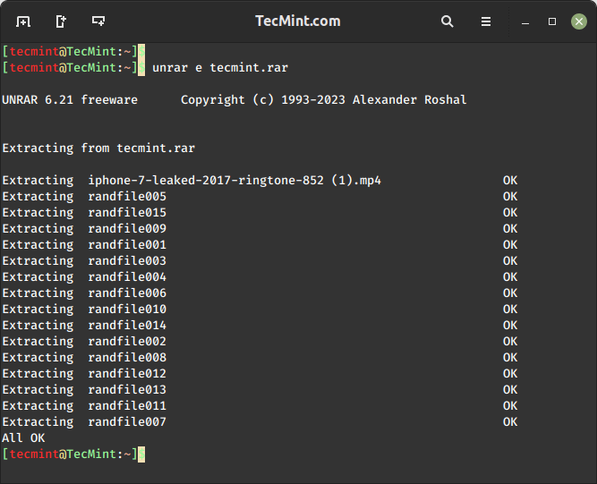 Extracting RAR Files