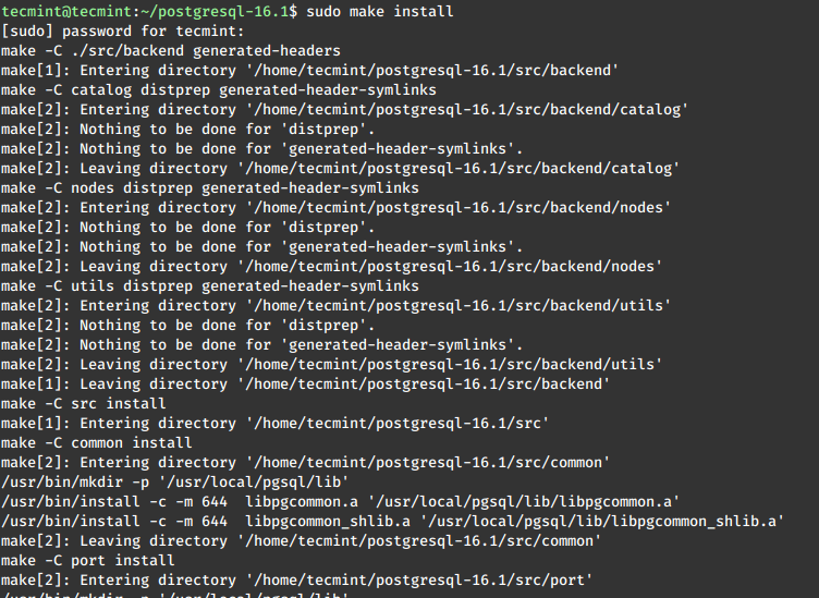 Install PostgreSQL from Source