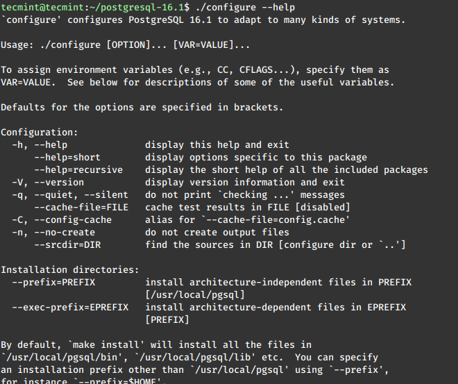 PostgreSQL Configure Help