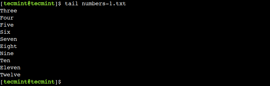 Print Last 10 Lines of File