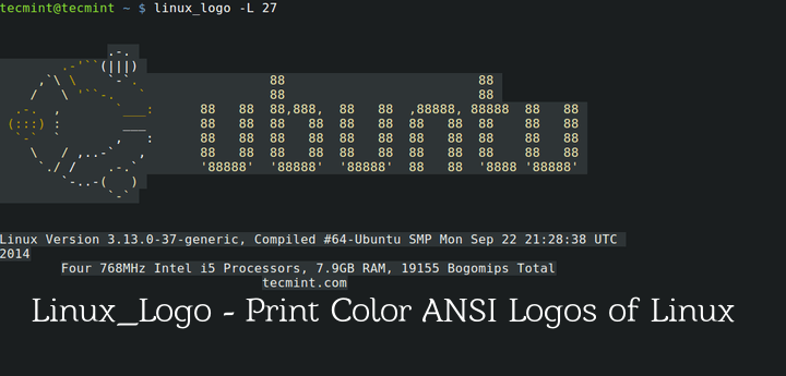 Отпечатайте логото на Linux в ASCII
