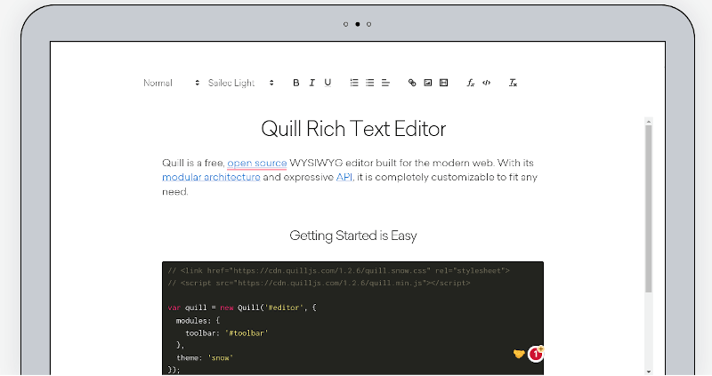 Quill - Powerful Rich Text Editor