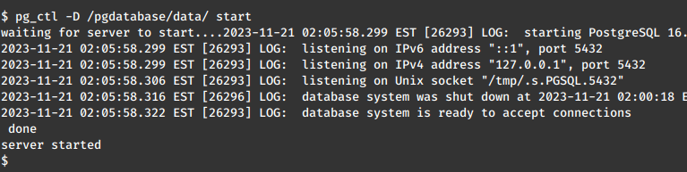 Start PostgreSQL Service