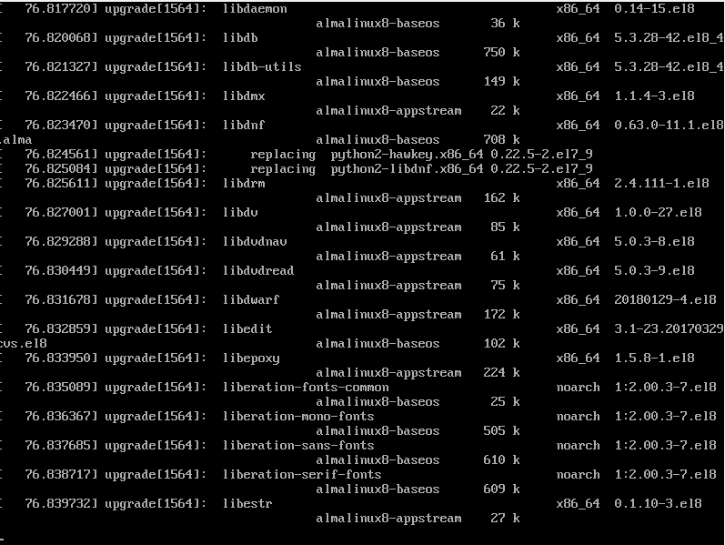 Upgrade to AlmaLinux 8