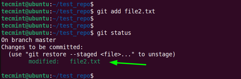 Check Status of Git Staging Area