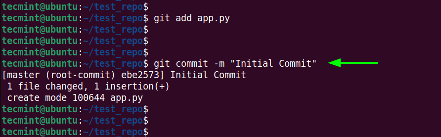 Confirm Changes to Git Repository