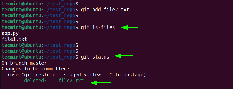 Confirm Status of Git Staging Area